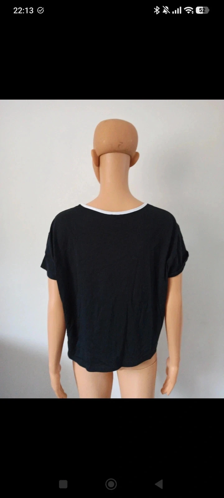 T-shirt preto feminino Happy – Tamanho S – 100% algodão – Corte largo – photo 7